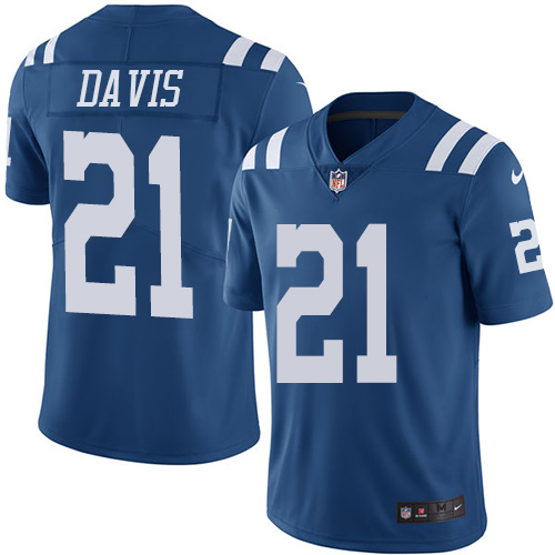 Youth Limited Vontae Davis Nike Jersey Royal Blue - #21 Rush NFL Indianapolis Colts